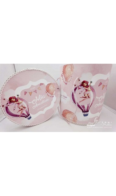 Trusou de botez cu Mia si baloane de aer cald mov Purple Hot Air Balloons 8